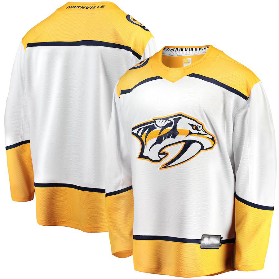 N.Predators Fanatics Branded Breakaway Away Jersey White Stitched American Hockey Jersey UNEC