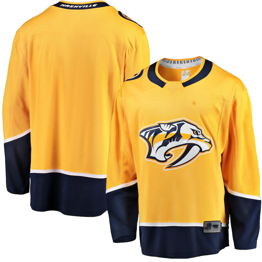 N.Predators Fanatics Branded Breakaway Home Jersey Gold Stitched American Hockey Jersey UNEC
