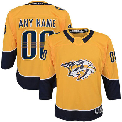 Custom N.Predators Home Premier Gold Stitched American Hockey Jersey UNEC