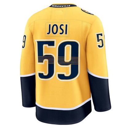 N.Predators #59 Roman Josi Fanatics Home Premium Jersey - Yellow Stitched American Hockey Jersey UNEC