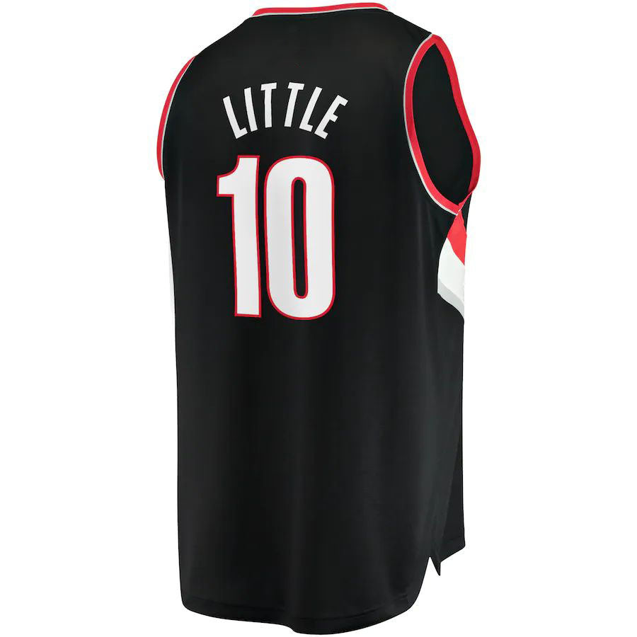 P.Trail Blazers #10 Nassir Little Fanatics Branded 2021-22 Fast Break Replica Jersey Icon Edition Black Stitched American Basketball Jersey UNEC
