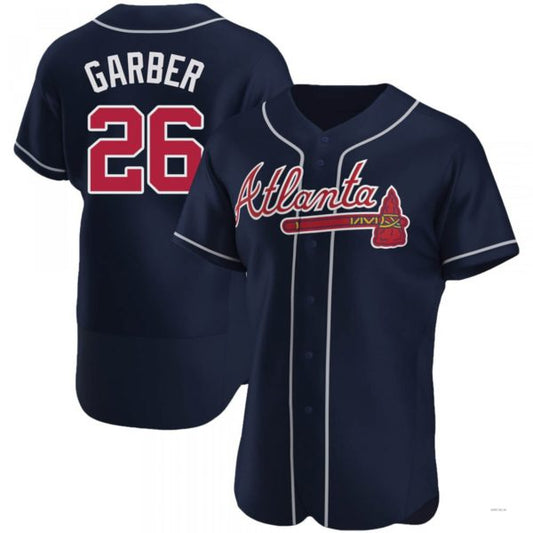 Atlanta Braves #26 Gene Garber Navy Alternate Jersey Stitches Baseball Jerseys