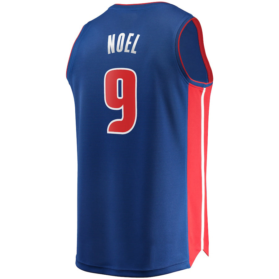 D.Pistons #9 Nerlens Noel Fanatics Branded Fast Break Replica Jersey Icon Edition Blue Stitched American Basketball Jersey UNEC