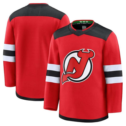 NJ.Devils Fanatics Home Premium Jersey - Red Stitched American Hockey Jersey UNEC