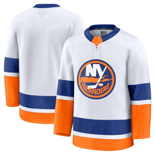 NY.Islanders Fanatics Away Premium Jersey - White Stitched American Hockey Jersey UNEC