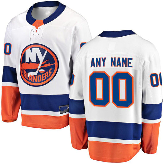 Custom NY.Islanders Fanatics Branded Away Breakaway Jersey White Stitched American Hockey Jersey UNEC