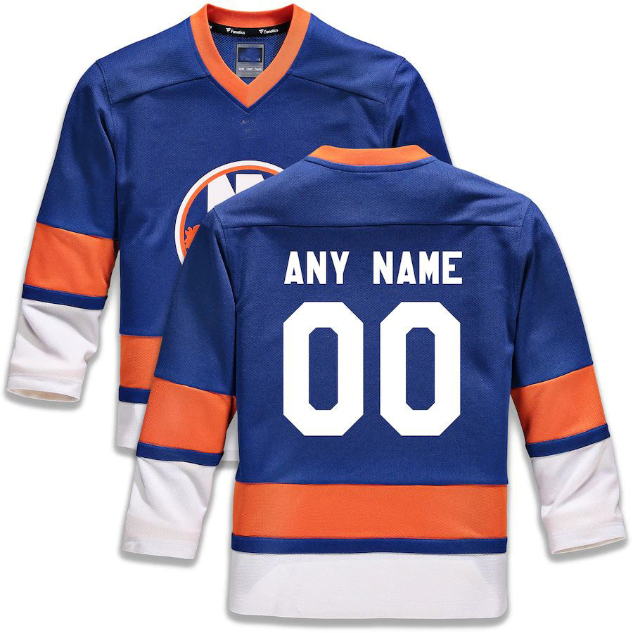 Custom NY.Islanders Fanatics Branded Home Replica  Royal Stitched American Hockey Jersey UNEC