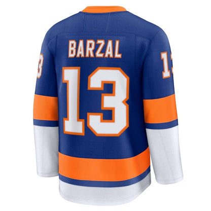 NY.Islanders #13 Mathew Barzal Fanatics Home Premium Jersey - Royal Stitched American Hockey Jersey UNEC