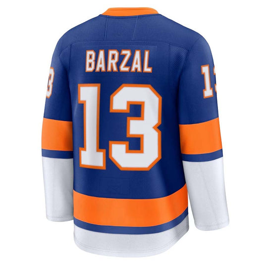 NY.Islanders #13 Mathew Barzal Fanatics Home Premium Jersey - Royal Stitched American Hockey Jersey UNEC