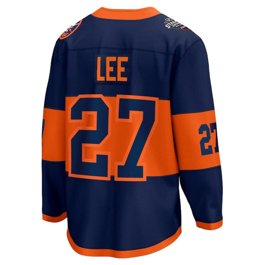 NY.Islanders #27 Anders Lee Fanatics 2024 Stadium Series Breakaway Player Jersey ¨C Navy Stitched American Hockey Jersey UNEC