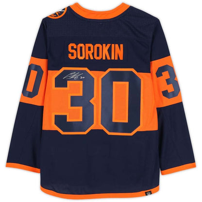 NY.Islanders #30 Ilya Sorokin Autographed Fanatics Authentic 2024 Stadium Series Authentic Jersey Stitched American Hockey Jersey UNEC