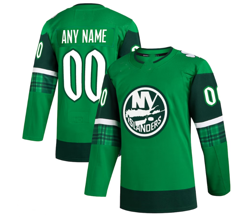 NY.Islanders 2023 St. Patrick's Day Primegreen Authentic Custom Jersey - Kelly Green Stitched American Hockey Jersey UNEC