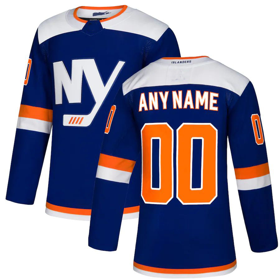 Custom New York Islanders Alternate Authentic Jersey Blue Stitched American Hockey Jersey UNEC