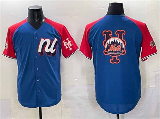 New York Mets National League Team Big Logo Blue Red Alternate 2025 All-Star Edition Limited Stitched Baseball Jersey