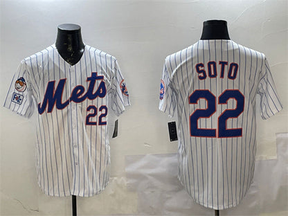 New York Mets #22 Juan Soto White 2025 Spring Training Home Limited Stitched Baseball Jersey