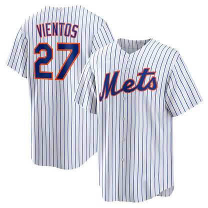 New York Mets #27 Mark Vientos Home Replica Jersey - White Stitched Baseball Jersey
