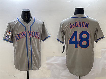 New York Mets #48 Jacob DeGrom Grey 2025 Spring Training Cool Base Stitched Baseball Jersey