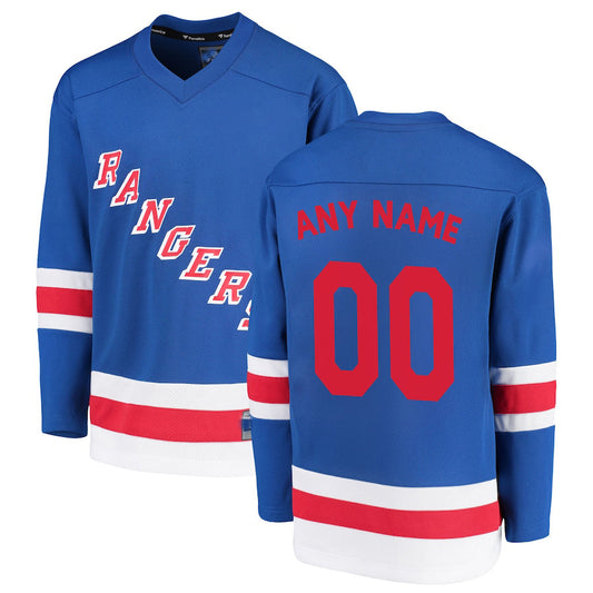 Custom NY.Rangers Fanatics Branded Home Replica Royal Stitched American Hockey Jersey UNEC