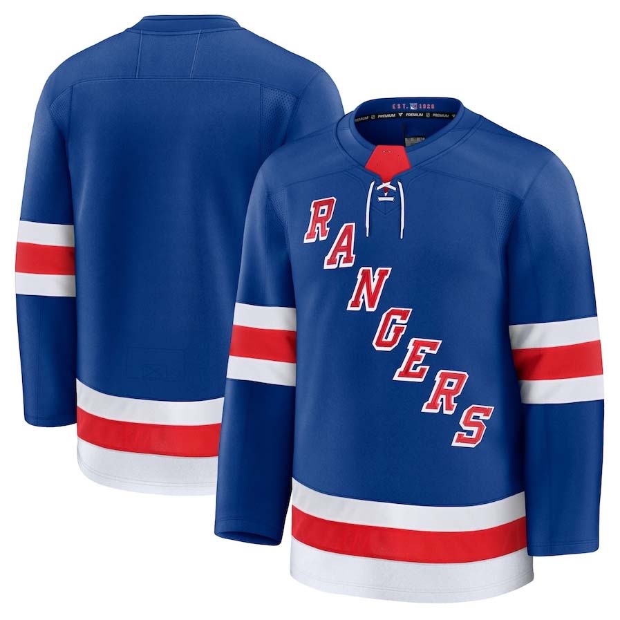 NY.Rangers Fanatics Home Premium Jersey - Blue Stitched American Hockey Jersey UNEC