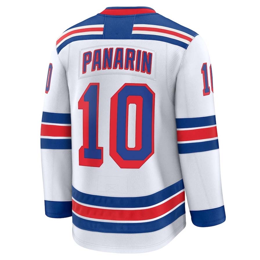 NY.Rangers #10 Artemi Panarin Fanatics Away Premium Jersey - White Stitched American Hockey Jersey UNEC