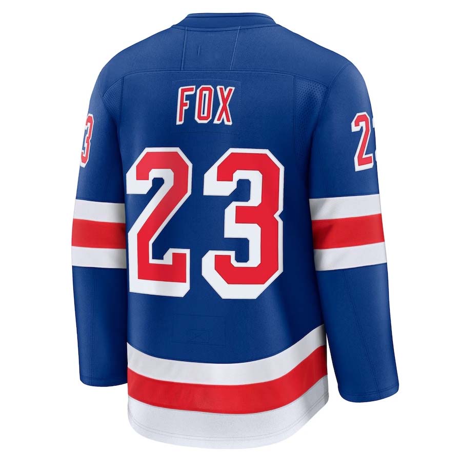 NY.Rangers #23 Adam Fox Fanatics Home Premium Jersey - Blue Stitched American Hockey Jersey UNEC