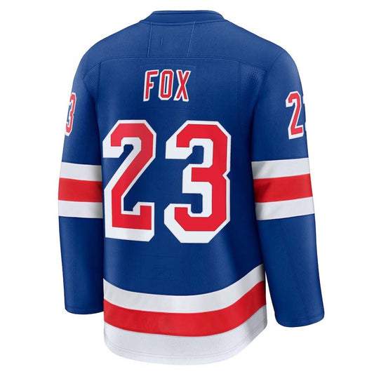 NY.Rangers #23 Adam Fox Fanatics Home Premium Jersey - Blue Stitched American Hockey Jersey UNEC