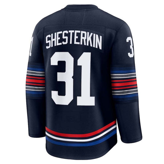 NY.Rangers #31 Igor Shesterkin Fanatics Alternate Premium Jersey - Navy Stitched American Hockey Jersey UNEC