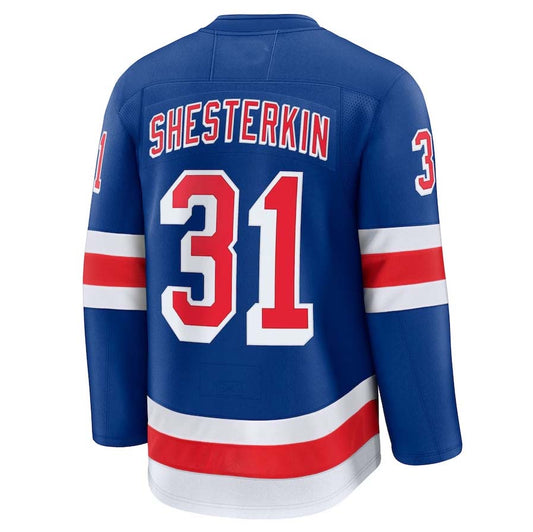 NY.Rangers #31 Igor Shesterkin Fanatics Alternate Premium Jersey - Blue Stitched American Hockey Jersey UNEC