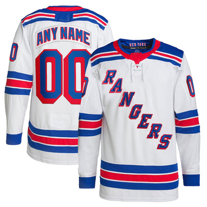 Custom NY.Rangers Away Primegreen Authentic Pro White Stitched American Hockey Jersey UNEC