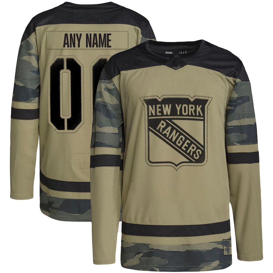 Custom NY.Rangers Military Appreciation Team Authentic Practice Camo Stitched American Hockey Jersey UNEC