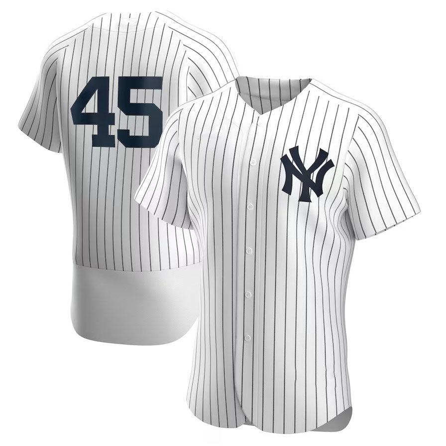 New York Yankees #45 Gerrit Cole Home Authentic Player Jersey - White Stitched Baseball Jersey