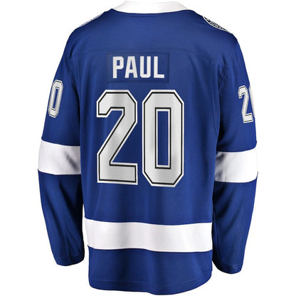 TB.Lightning #20 Nicholas Paul Fanatics Branded Home Breakaway Player Jersey Blue Stitched American Hockey Jersey UNEC