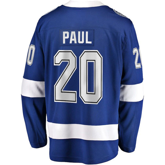 TB.Lightning #20 Nicholas Paul Fanatics Branded Home Breakaway Player Jersey Blue Stitched American Hockey Jersey UNEC