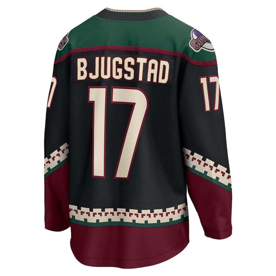 A.Coyotes #17 Nick Bjugstad Fanatics Branded Home Breakaway Player Jersey Black Stitched American Hockey Jersey UNEC