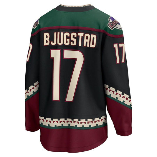 A.Coyotes #17 Nick Bjugstad Fanatics Branded Home Breakaway Player Jersey Black Stitched American Hockey Jersey UNEC