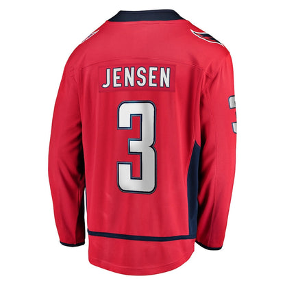 W.Capitals #3 Nick Jensen Fanatics Branded Replica Player Jersey Red Stitched American Hockey Jersey UNEC