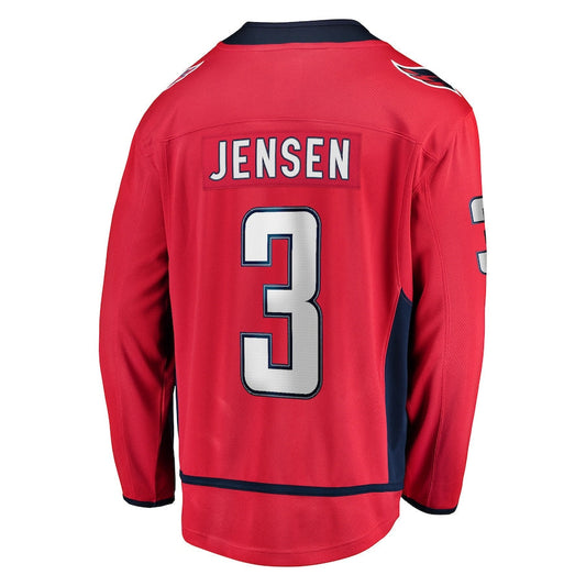 W.Capitals #3 Nick Jensen Fanatics Branded Replica Player Jersey Red Stitched American Hockey Jersey UNEC