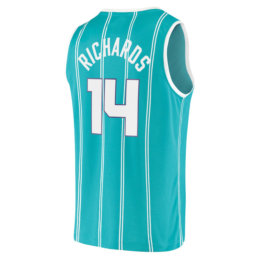 C.Hornets #14 Nick Richards Fanatics Branded 2020-21 Fast Break Replica Jersey Icon Edition Teal Stitched American Basketball Jersey UNEC