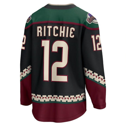 A.Coyotes #12 Nick Ritchie Fanatics Branded Home Breakaway Player Jersey Black Stitched American Hockey Jersey UNEC