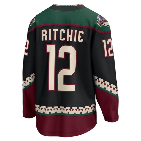 A.Coyotes #12 Nick Ritchie Fanatics Branded Home Breakaway Player Jersey Black Stitched American Hockey Jersey UNEC