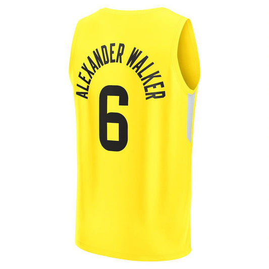 U.Jazz #6 Nickeil Alexander-Walker Fanatics Branded 2022-23 Fast Break Replica Player Jersey Icon Edition Yellow Stitched American Basketball Jersey UNEC