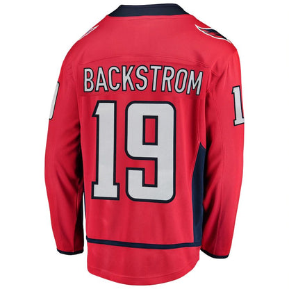 W.Capitals #19 Nicklas Backstrom Fanatics Branded Breakaway Player Jersey Red Stitched American Hockey Jersey UNEC