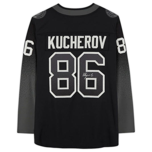 TB.Lightning #86 Nikita Kucherov Fanatics Authentic Autographed Breakaway Alternate Jersey Black Stitched American Hockey Jersey UNEC