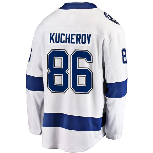 TB.Lightning #86 Nikita Kucherov Fanatics Branded Away Premier Breakaway Player Jersey White Stitched American Hockey Jersey UNEC