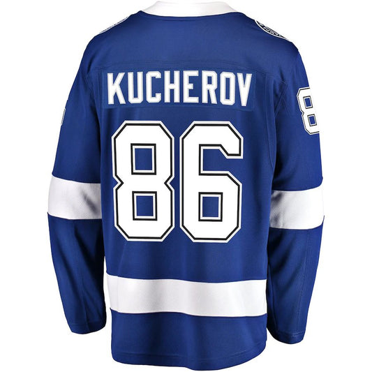 TB.Lightning #86 Nikita Kucherov Fanatics Branded Home Breakaway Player Jersey Blue Stitched American Hockey Jersey UNEC