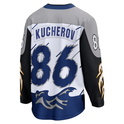TB.Lightning #86 Nikita Kucherov Fanatics Branded Special Edition 2.0 Breakaway Player Jersey White Stitched American Hockey Jersey UNEC