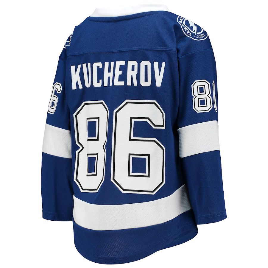 TB.Lightning #86 Nikita Kucherov Home Replica Player Jersey Blue Stitched American Hockey Jersey UNEC