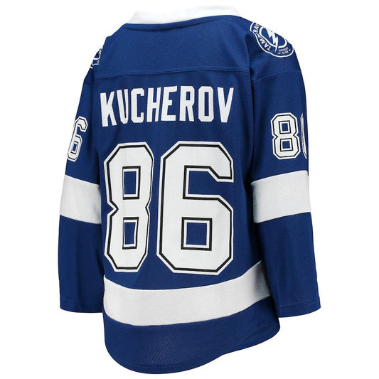 TB.Lightning #86 Nikita Kucherov Home Replica Player Jersey Blue Stitched American Hockey Jersey UNEC