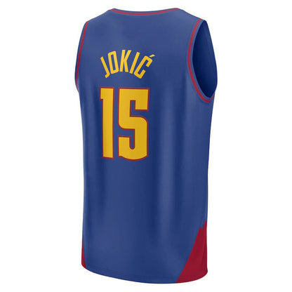 D.Nuggets #15 Nikola Jokic Fanatics Branded 2022-23 Fast Break Player Jersey Statement Edition Blue Stitched American Basketball Jersey UNEC