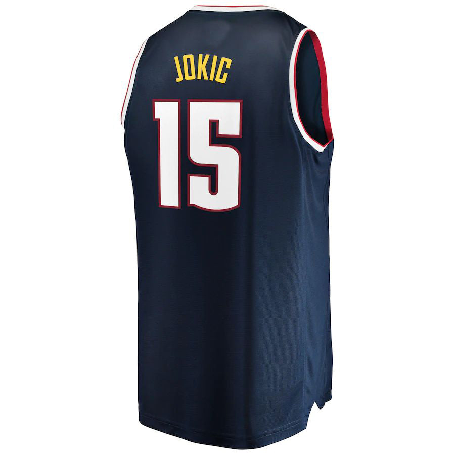 D.Nuggets #15 Nikola Jokic Fanatics Branded Fast Break Replica Jersey Navy Stitched American Basketball Jersey UNEC